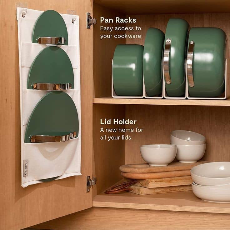 Caraway Cookware Set in Sage Green. - Image 3
